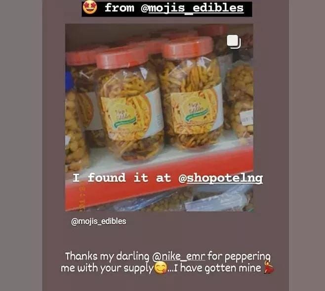 Happy customer enjoying Moji's Edible snacks